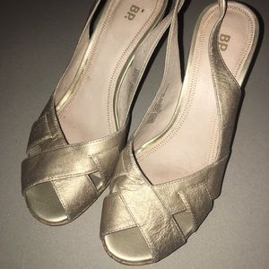 Gold Wedge Espadrilles Sandals